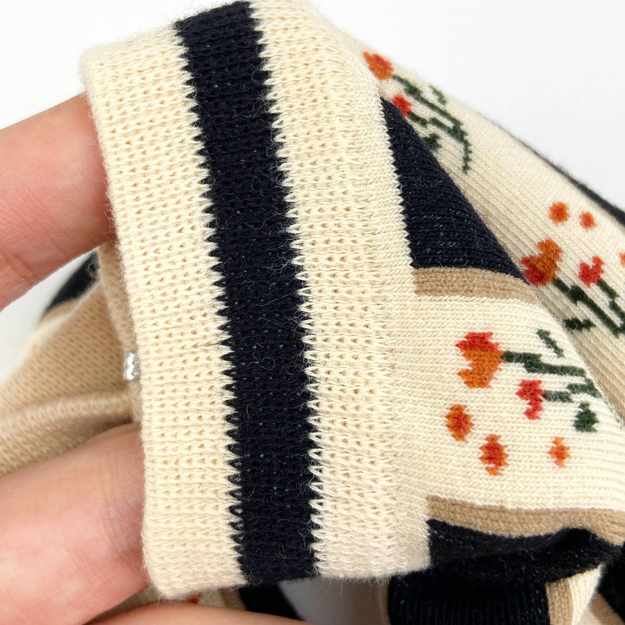 Combed cotton women's socks floral lolita mid-calf socks aut: Tulip