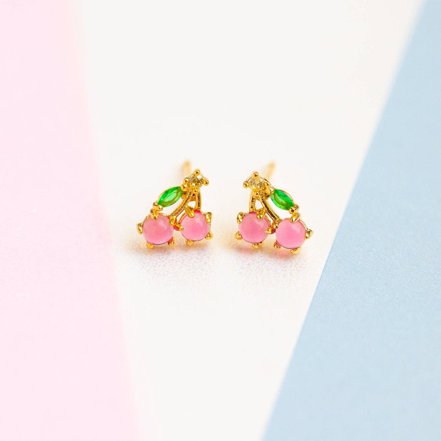 Cherry Studs: Rose Gold