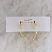 Serpentine Earrings: Gold