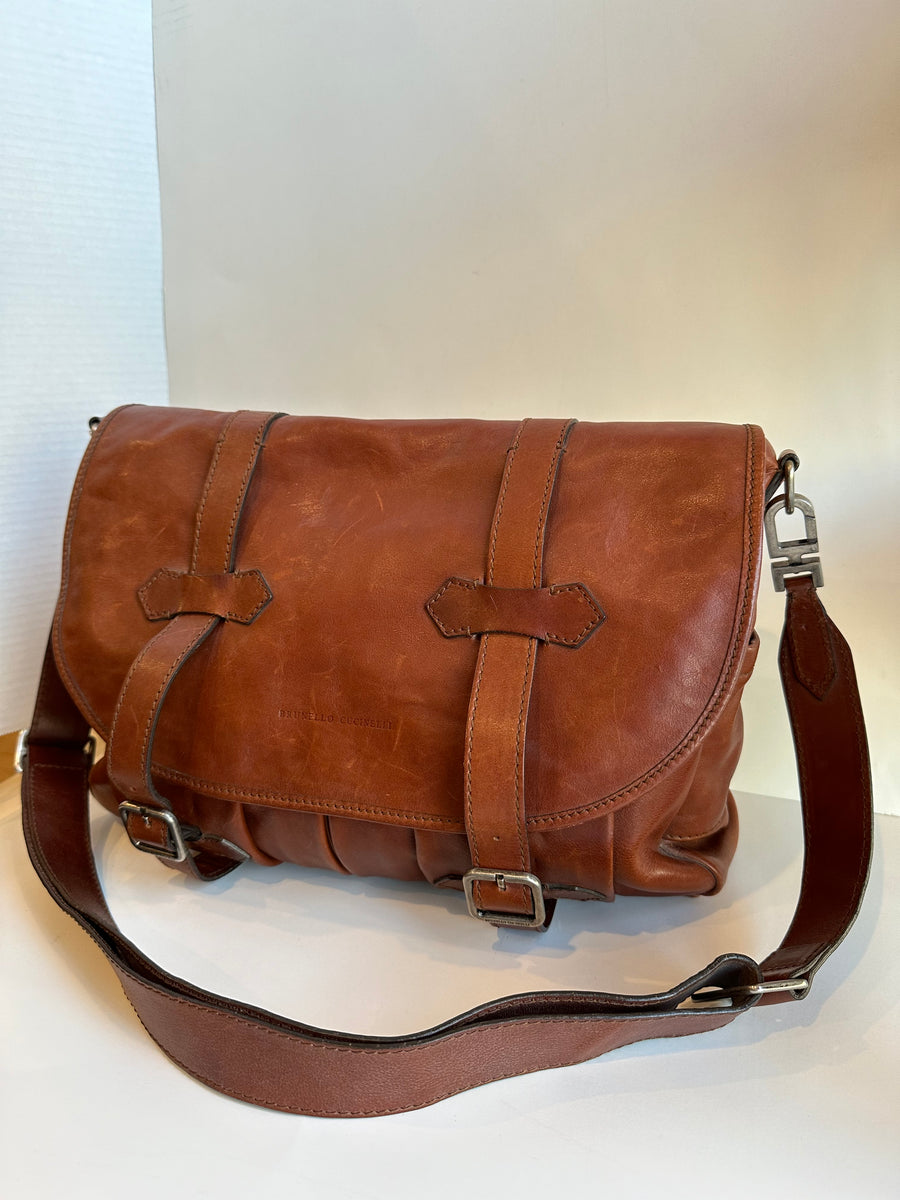 Urban - Brunello Cucinelli Brown Leather Satchel Bag