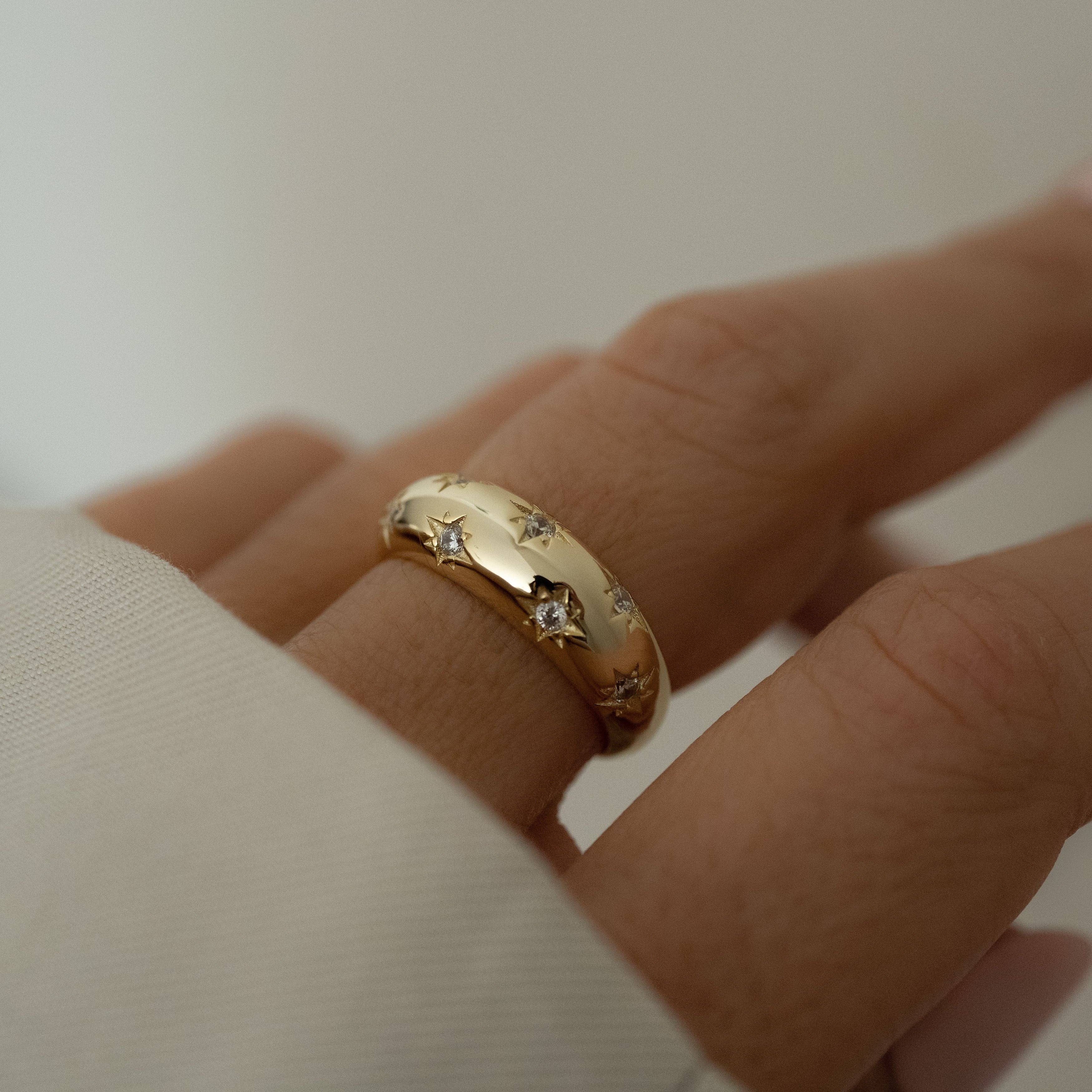 Star Dome Ring: Silver / 8