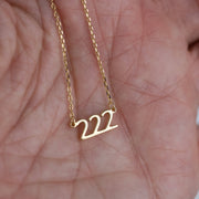 Ready to Ship Angel Number Necklace: 444 / Gold