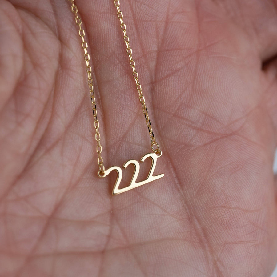 Ready to Ship Angel Number Necklace: 444 / Gold