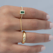 Emerald Dome Ring: Gold / 10 / White CZ