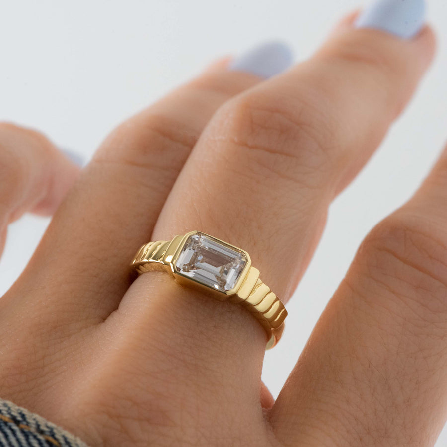 Emerald Statement Ring: Gold / Emerald / 7