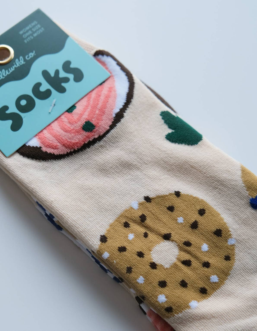Bagels 100% Cotton Women's Crew Socks