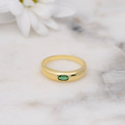 Emerald Dome Ring: Gold / 8 / Emerald