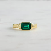 Emerald Statement Ring: Gold / Emerald / 7