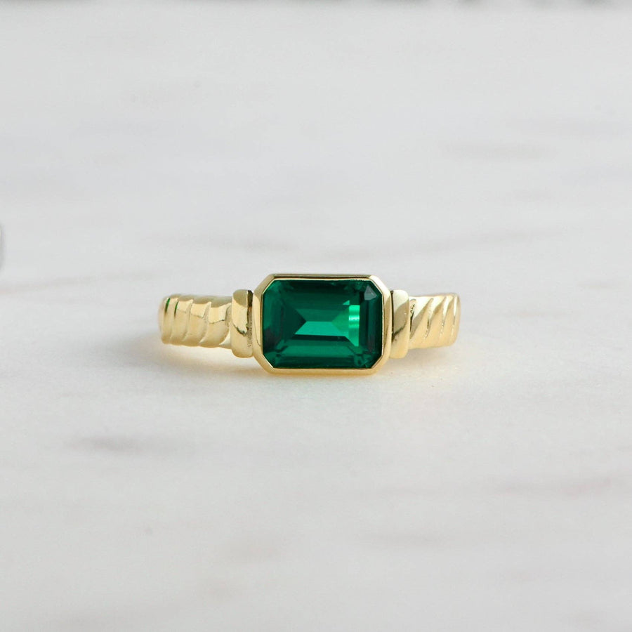 Emerald Statement Ring: Gold / Emerald / 7