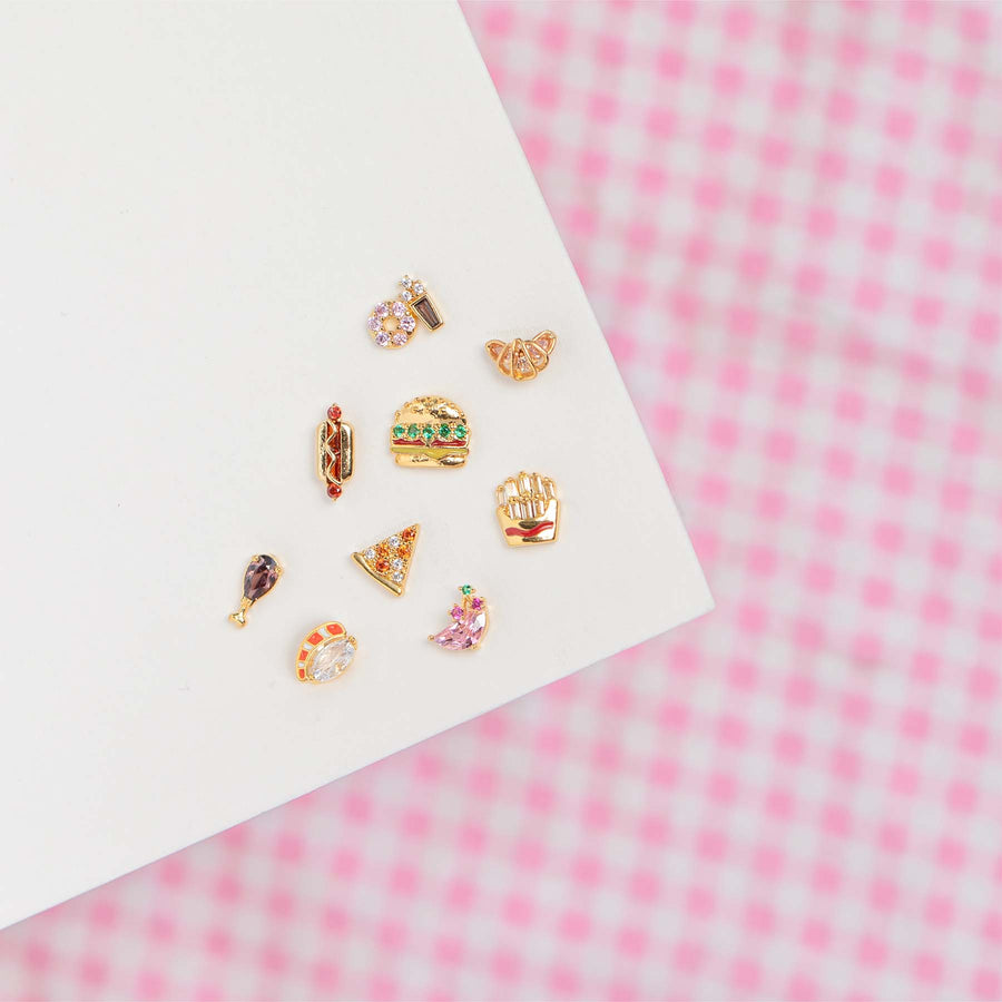Croissant Studs: Gold
