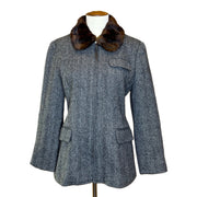 Tweed Ralph Lauren Coat with fur collar, 1990s, 34” Bust