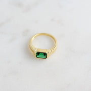 Emerald Statement Ring: Gold / Emerald / 7
