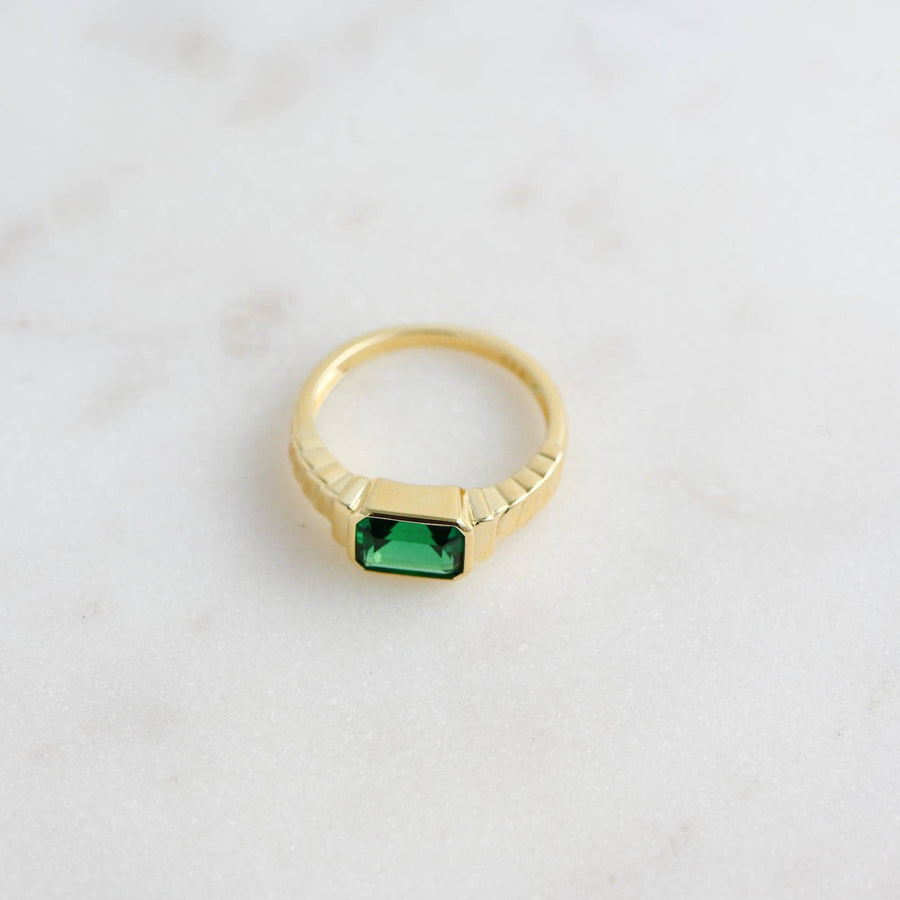 Emerald Statement Ring: Gold / Emerald / 7