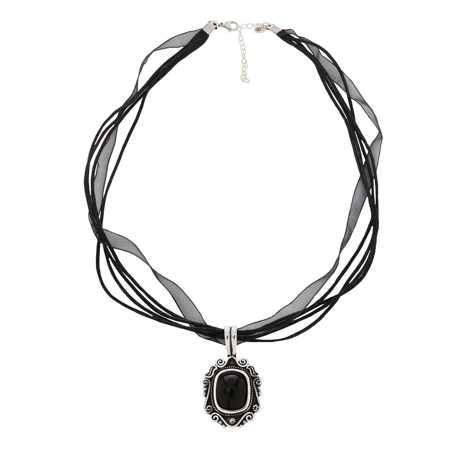 The Scrying Necklace - Black Onyx Gemstone, Modern Witchy