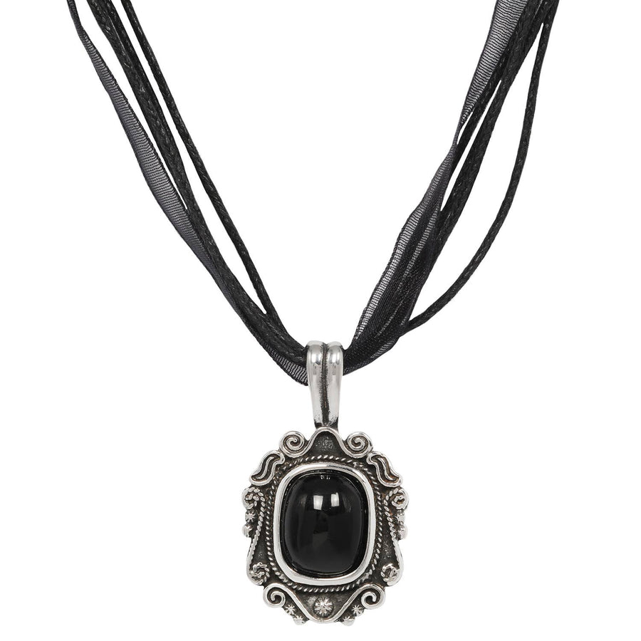 The Scrying Necklace - Black Onyx Gemstone, Modern Witchy