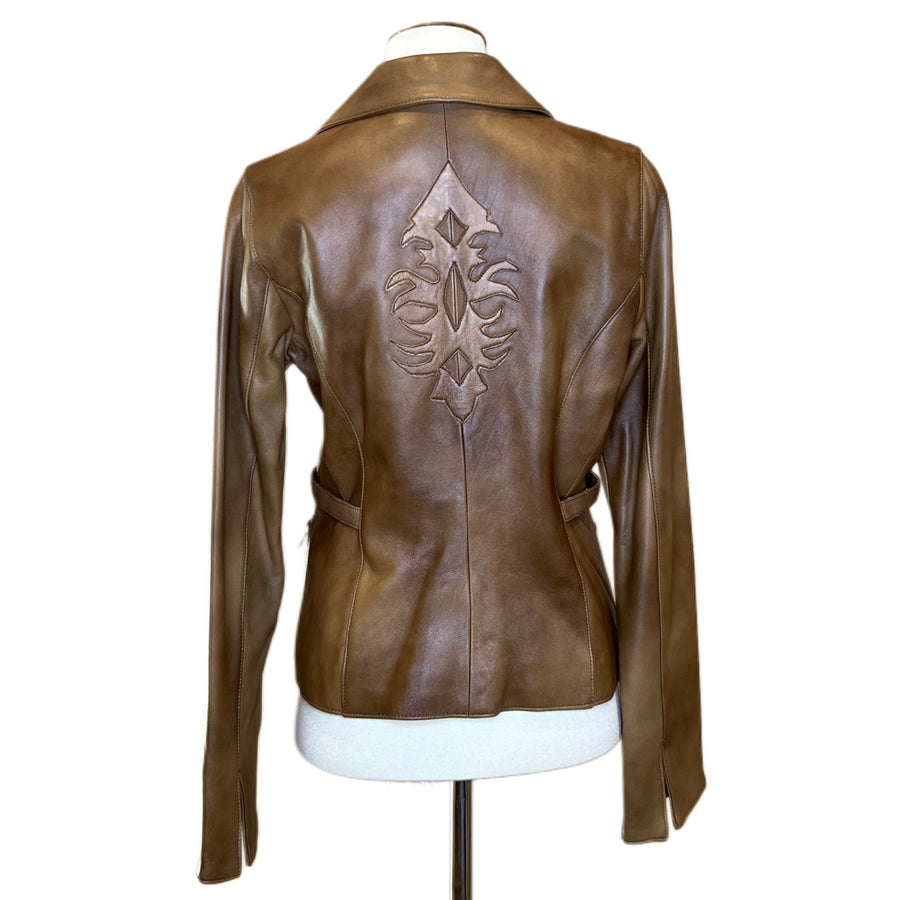 White House Black Market Brown Leather Blazer, 1990s, 36” Bust