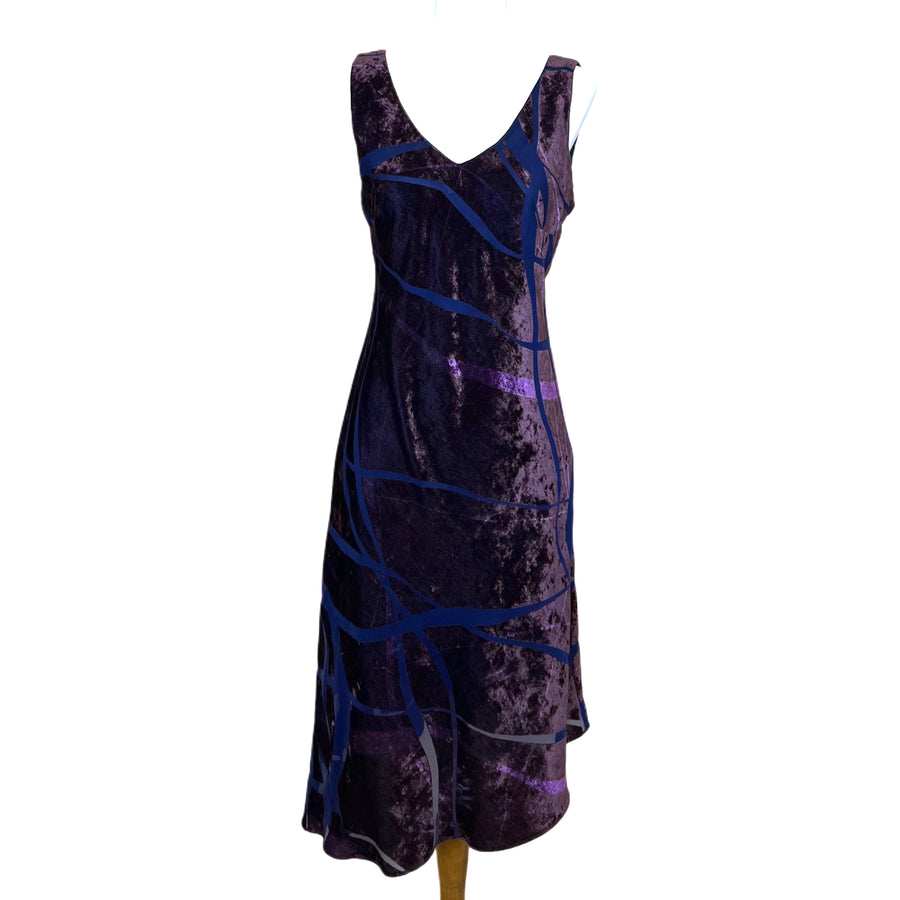 Brown Velvet Dress with Black, 1990’s, 38” Bust