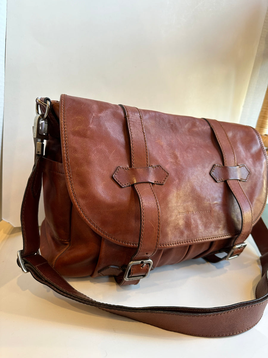 Urban - Brunello Cucinelli Brown Leather Satchel Bag