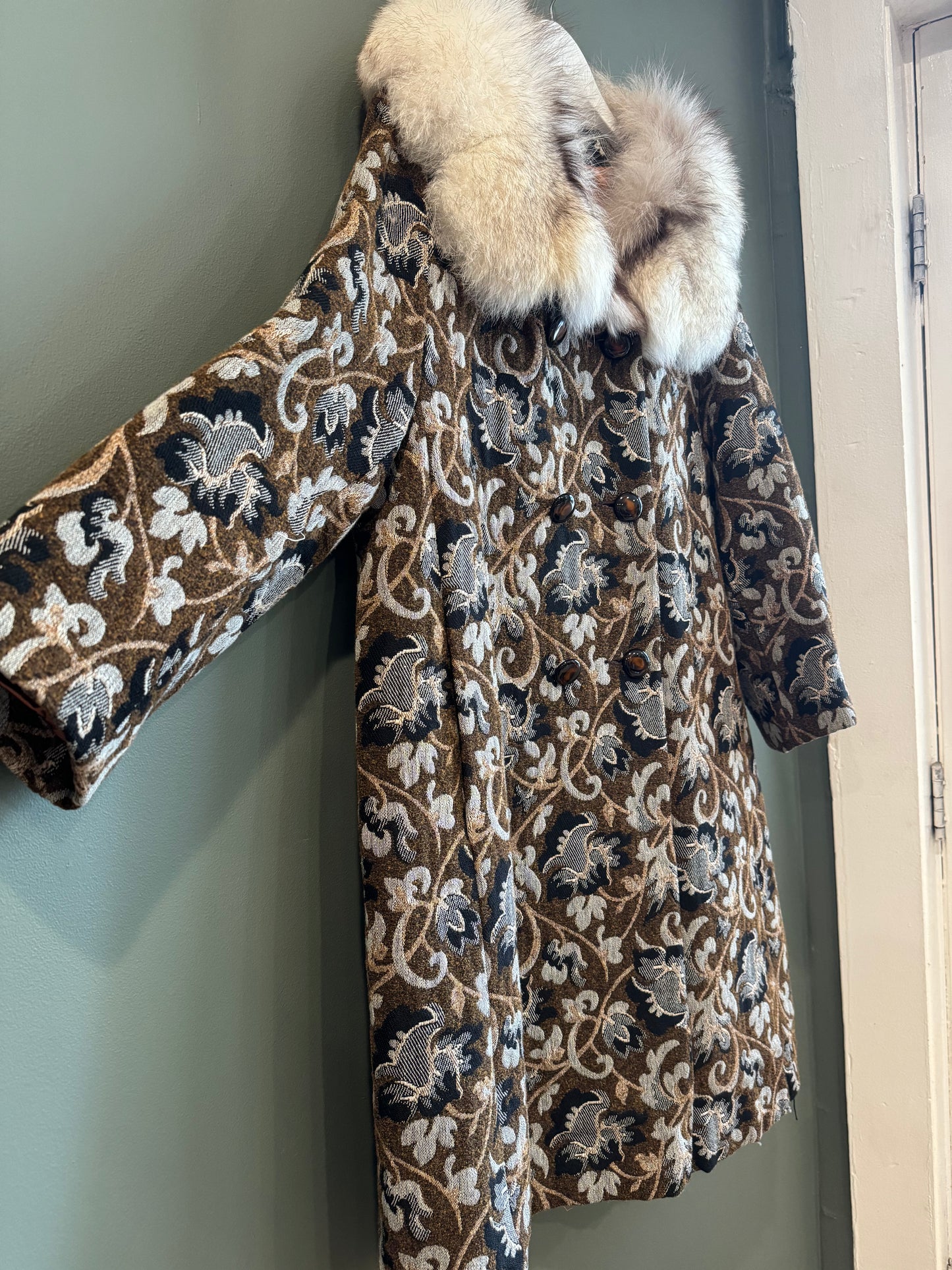 Vintage Carpet Coat, 1960’s, 44” Bust