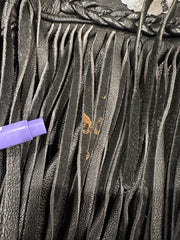 Black Leather Fringe Jacket, 40" Bust, As Is