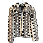 Checkered Rabbit Fur Jacket, 38" Bust, 1970’s