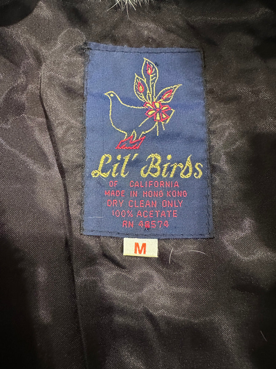 Checkered Rabbit Fur Jacket, 38" Bust, 1970’s