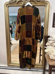 Velvet Embroidered Duster, 1990s, 54” Bust