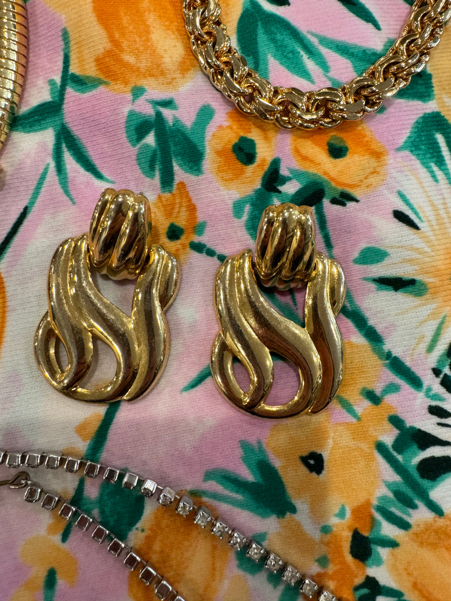 Chunky gold earrings