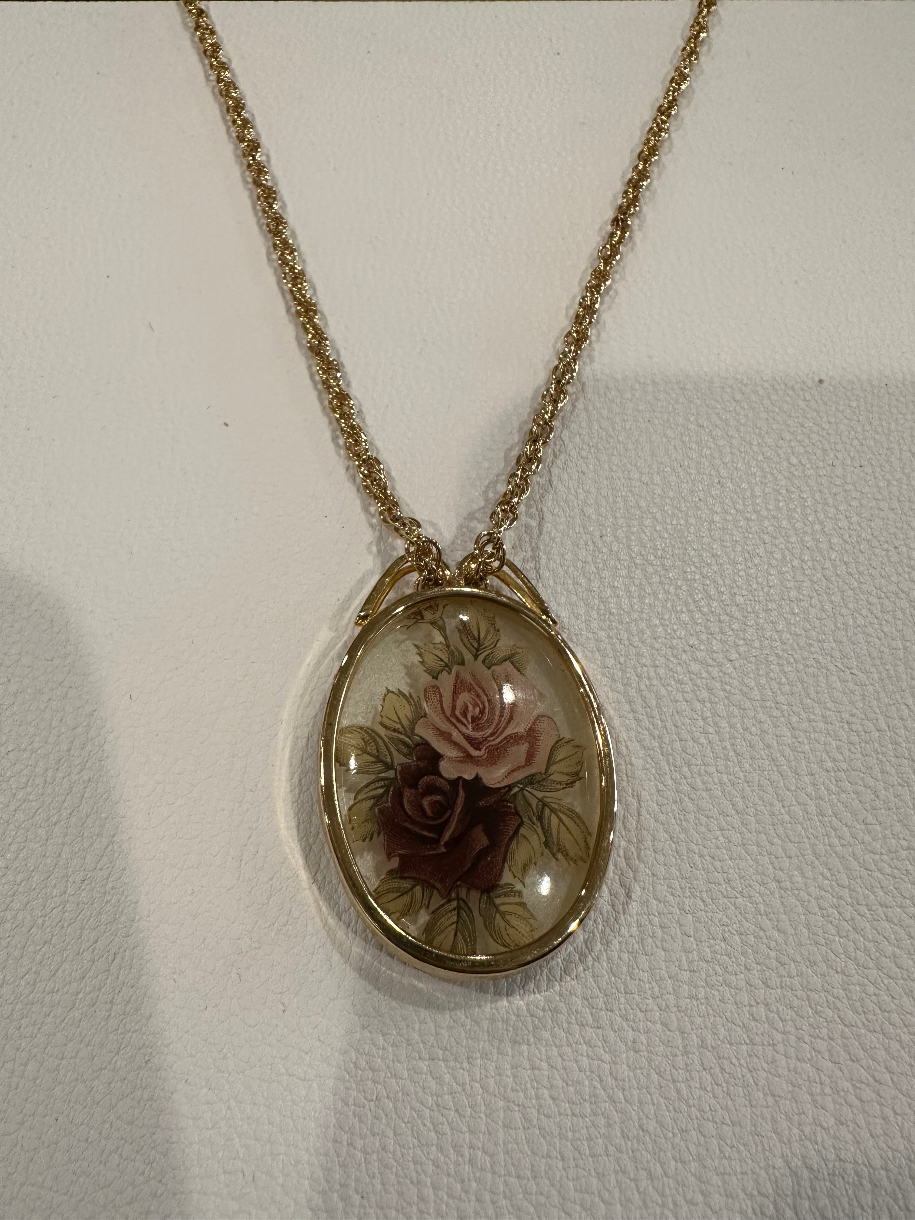 Vintage Floral Pendant Necklace
