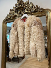 Curly Lamb Bomber, 1970’s, 40” Bust, As is