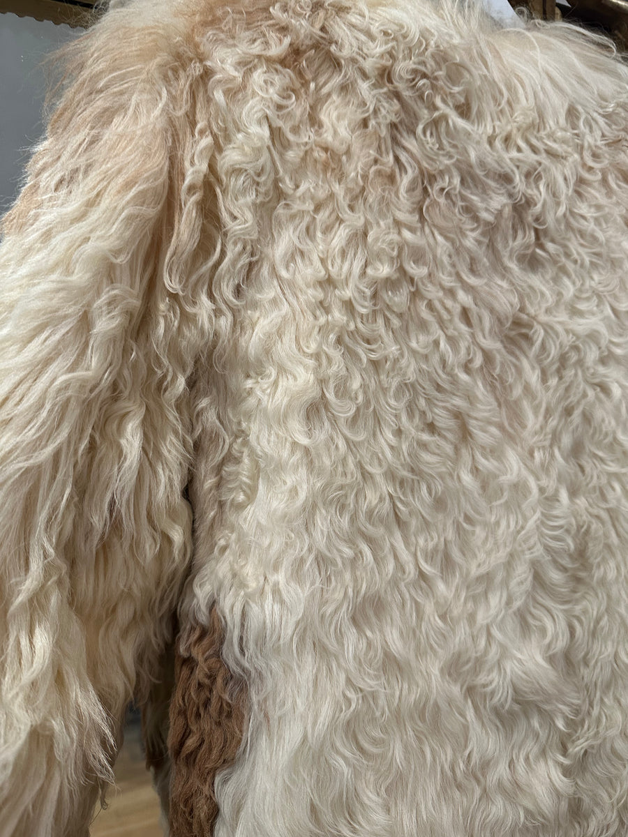 Curly Lamb Bomber, 1970’s, 40” Bust, As is