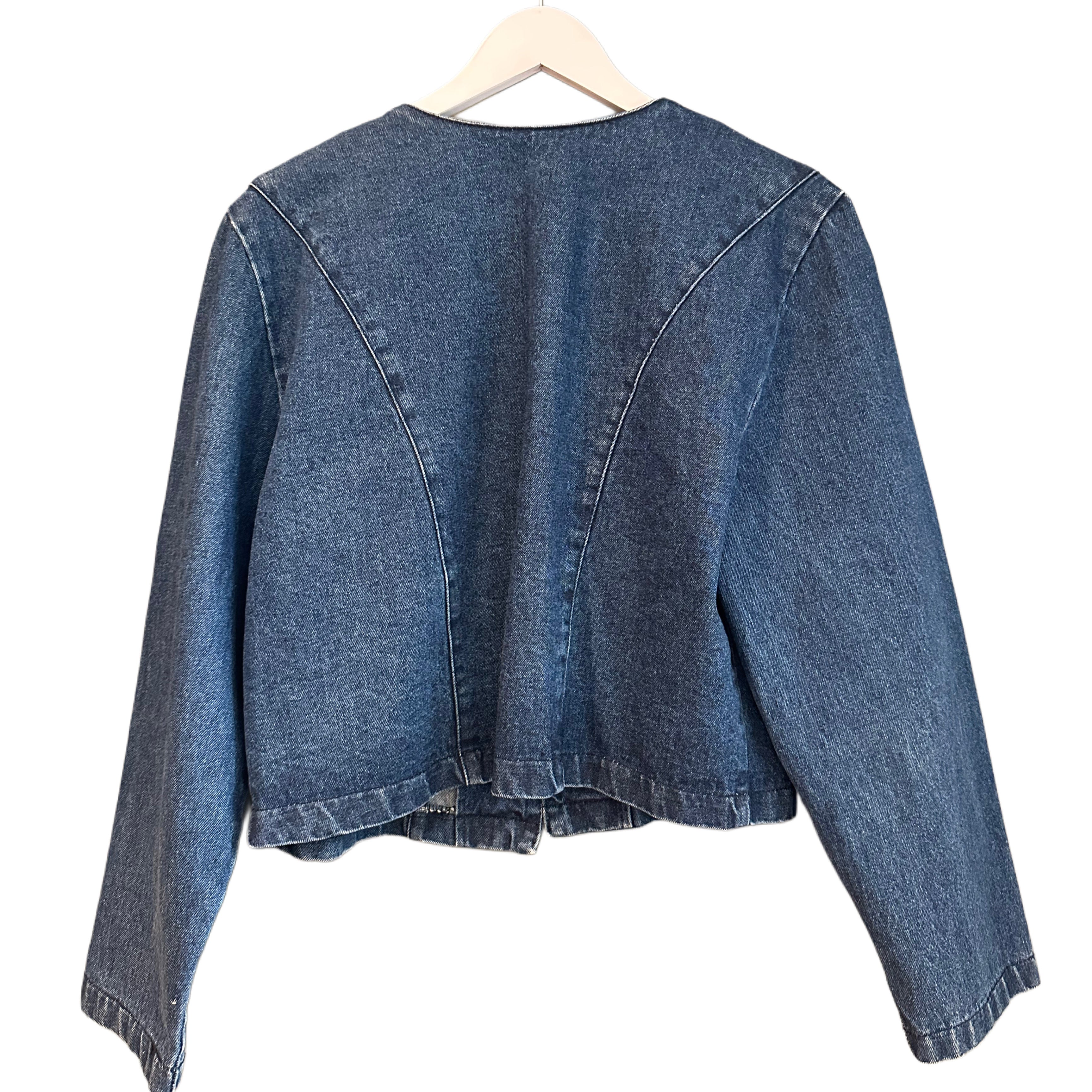 Denim Fringe Jacket, 1980’s, 44” Bust