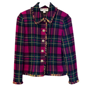 St John Jacket Pink Plaid Jacket, 35" Bust (Elaine)