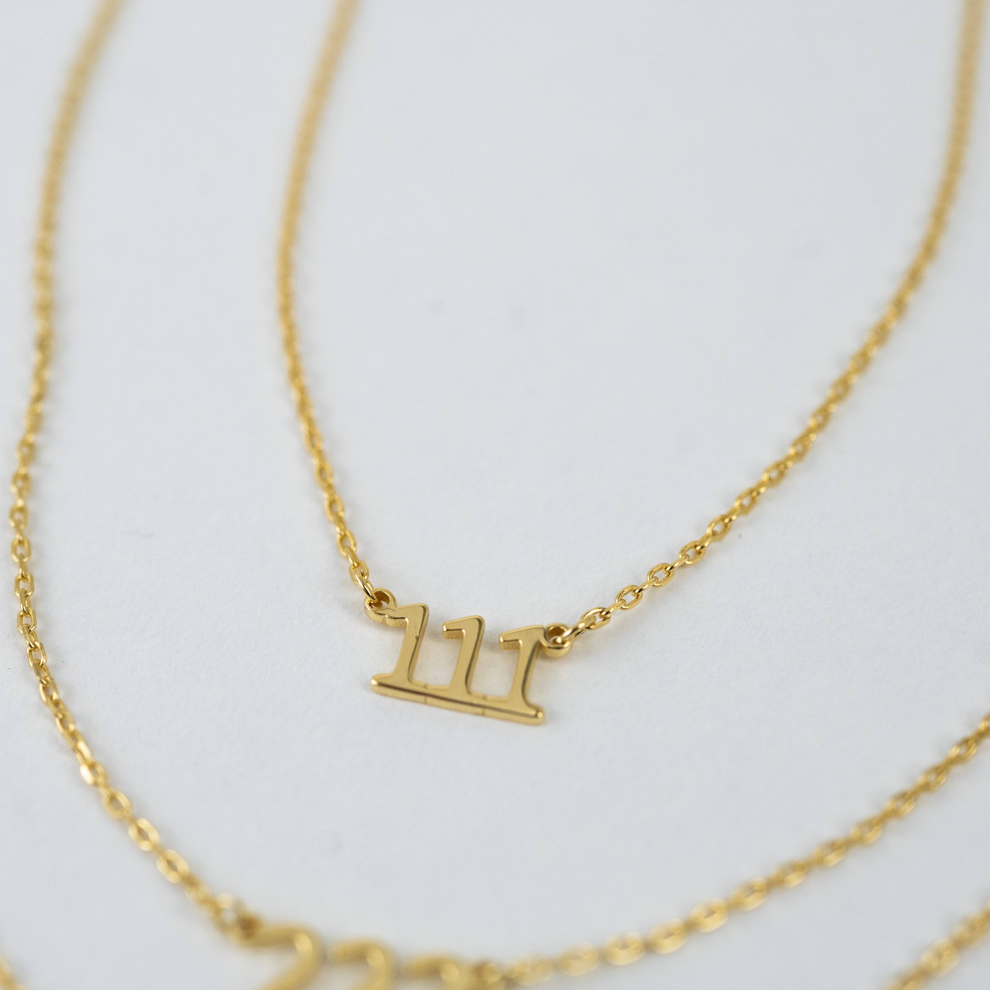 Ready to Ship Angel Number Necklace: 444 / Gold