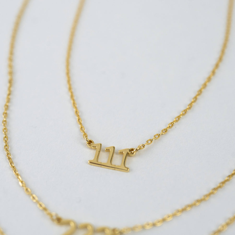 Ready to Ship Angel Number Necklace: 444 / Gold