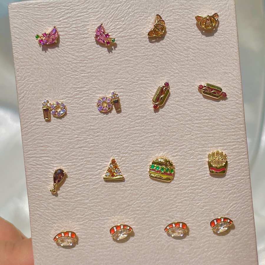 Croissant Studs: Gold