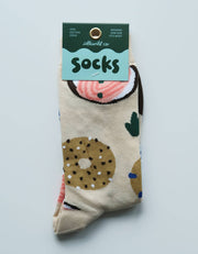 Bagels 100% Cotton Women's Crew Socks