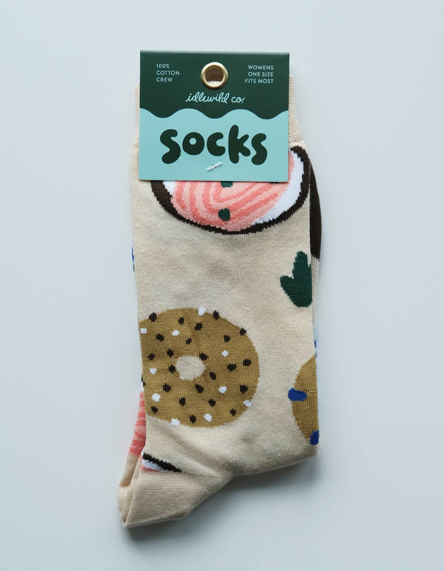 Bagels 100% Cotton Women's Crew Socks