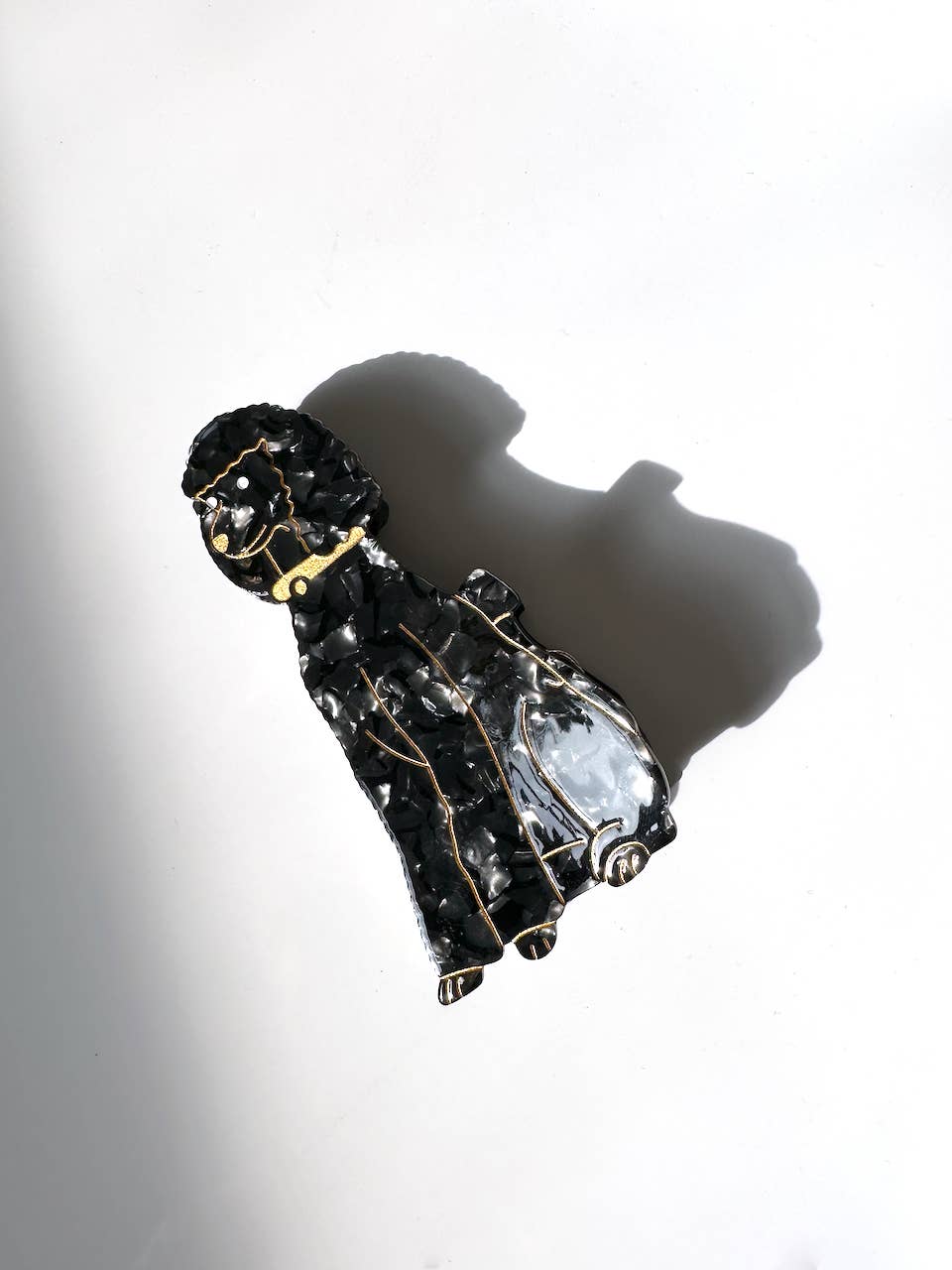 Hand-painted Poodle Dog Breed Claw Hair Clip | Eco-Friendly: White