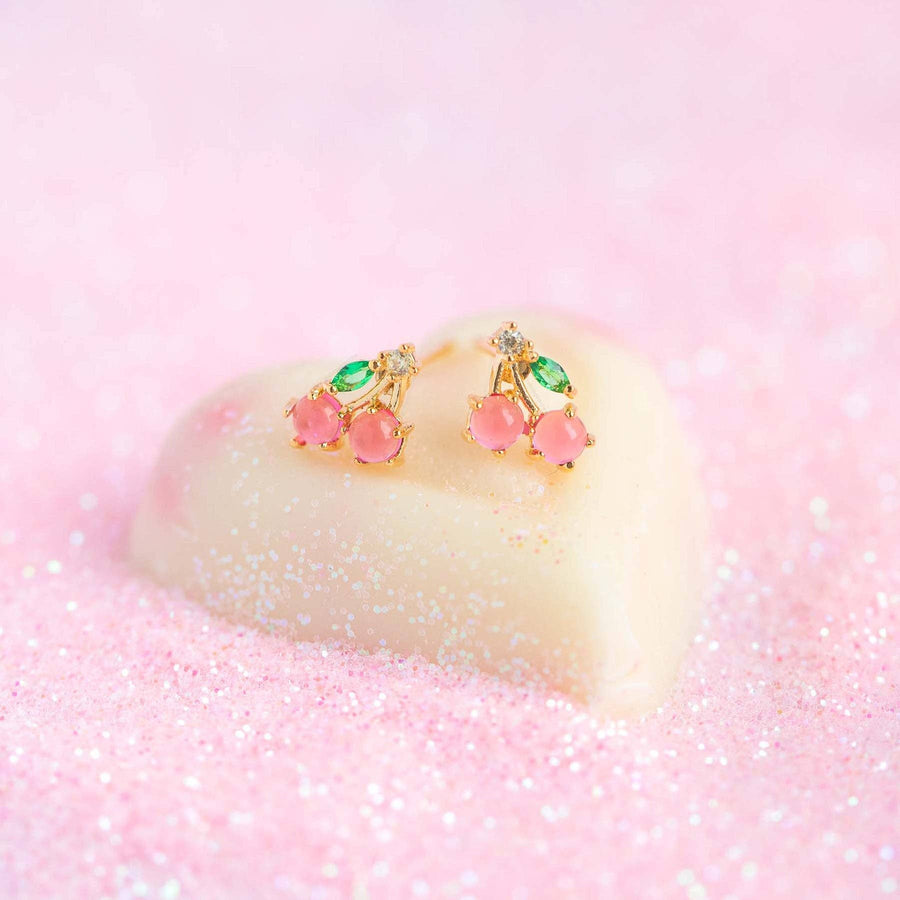 Cherry Studs: Rose Gold
