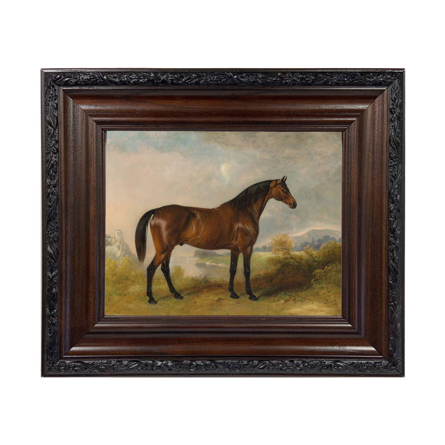 A Bay Hunter Framed Oil Painting Print on Canvas: Antiqued Gold / 5" x 6"
