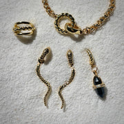Serpentine Earrings: Gold