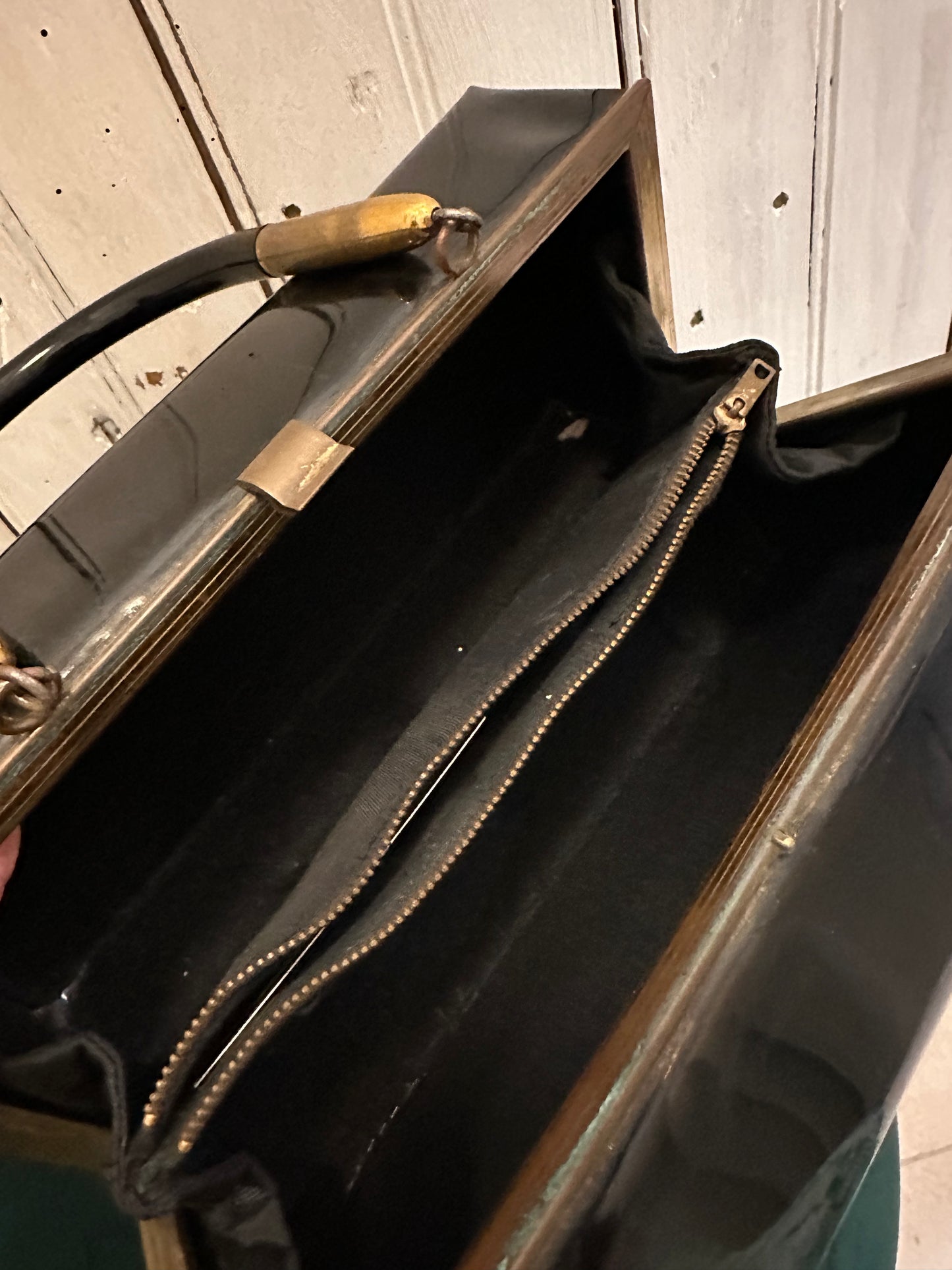 Black patent leather box bag *very rare*