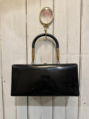 Black patent leather box bag *very rare*