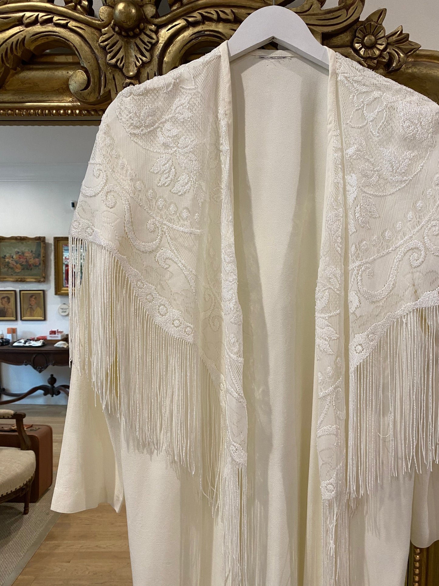Fringe Cardigan, 1980’s, 40” Bust