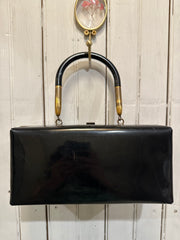 Black patent leather box bag *very rare*