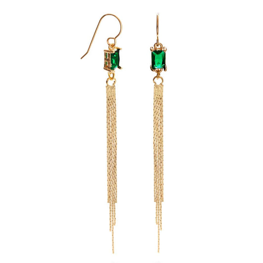 Emerald Duster Holiday Earrings
