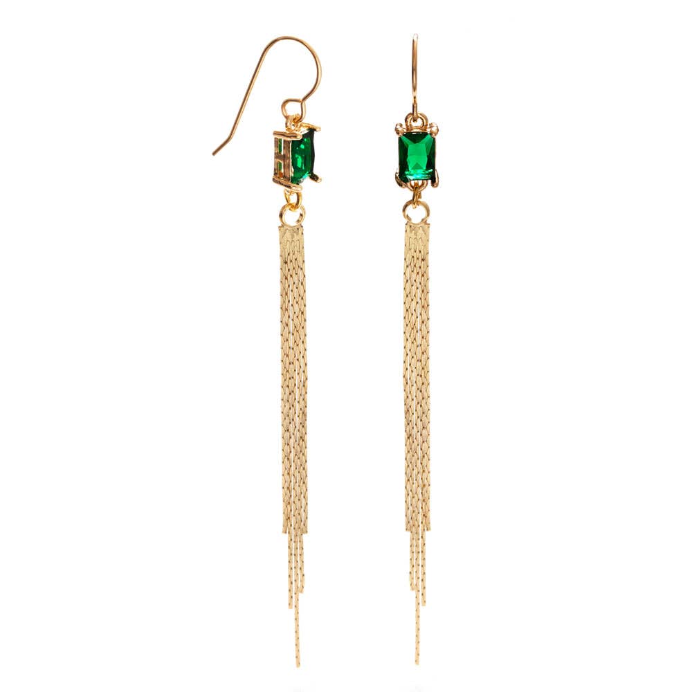 Emerald Duster Holiday Earrings