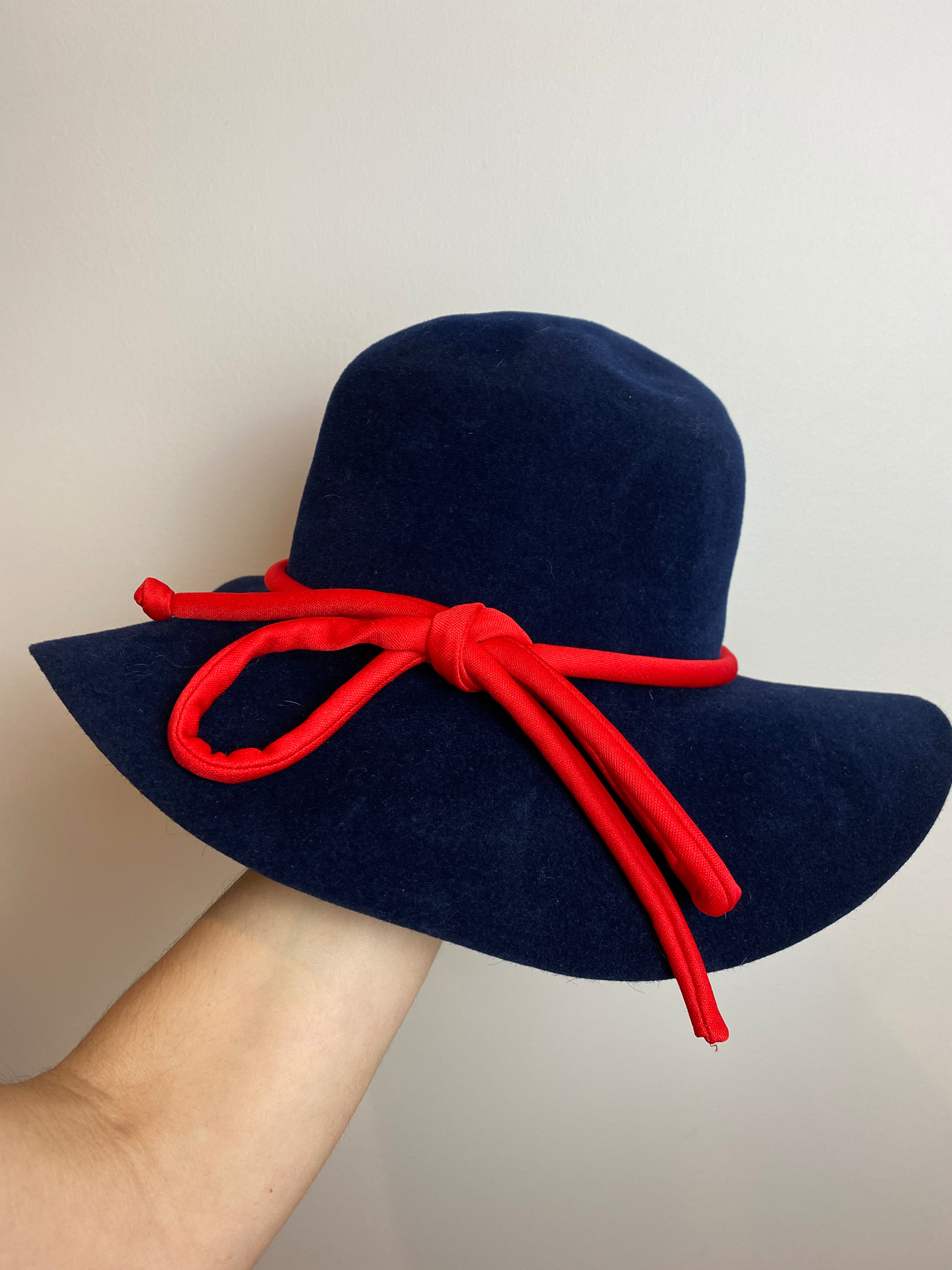 Navy Felt Hat by Macy's, 1970's