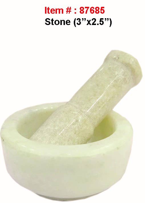 WHITE MARBLE MORTAR & PESTLE